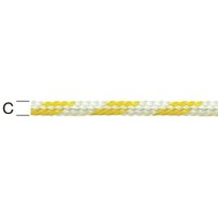 Въже PP плетено бяло/жълто 3мм 16 нишки UV и влагозащитено