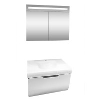 Комплект долен шкаф с умивалник и горен шкаф с LED огледало Makena Малага