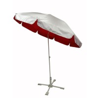 Плажен чадър, ø220, с алуминиево покритие отвън и чупещо се рамо, WUB12 Червен