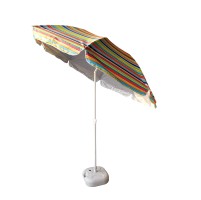 Плажен чадър, ø240, с алуминиево покритие и манивела, WH002-3-Stripe