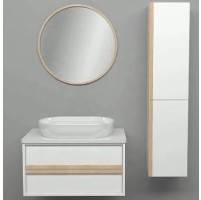 Комплект шкафове за баня - горен с огледало, долен с умивалник и колона 3002