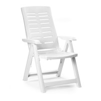 Градински PVC стол Ipae-progarden 60x61x109см бял YUM040BI