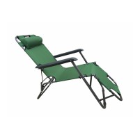Сгъваем къмпинг 3-позиционен стол, 153х60х80см, с възглавница, T4001 зелен