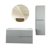 Комплект мебел за баня Makena Елетра с LED огледало 70см, долен шкаф с умивалник и колона