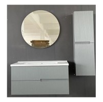 Мебел за баня Елетра комплект LED огледало70см, долен шкаф с умивалник и колона