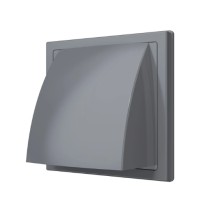 Изходна стенна клапа 150х150 с фланец ф100,ASA plastic,сива 1515K10FV grey
