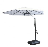 Градински чадър "Лале" LED осветление бял UMB-006B